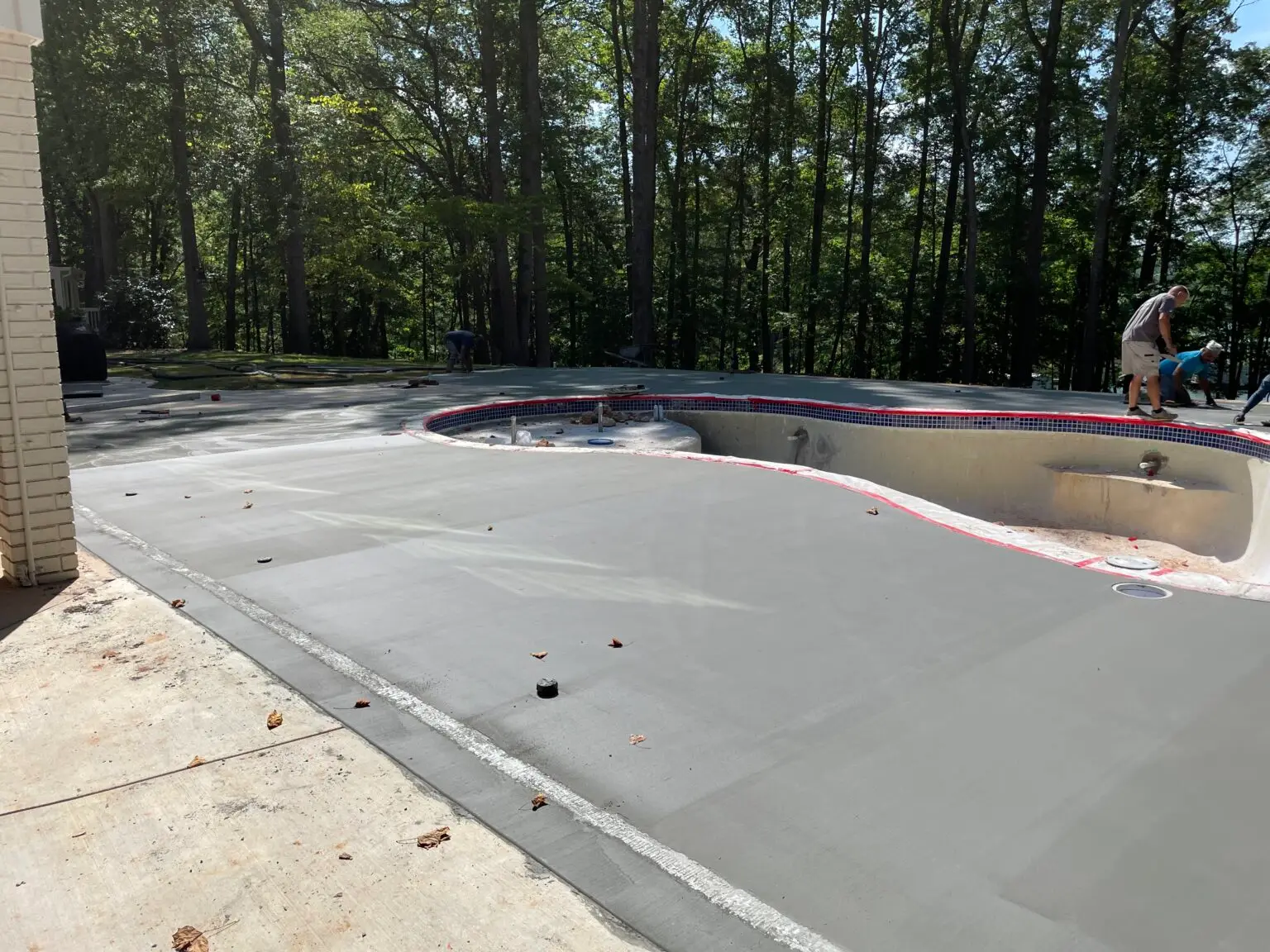 Concrete patio being built by experts of New Beginnings Concrete