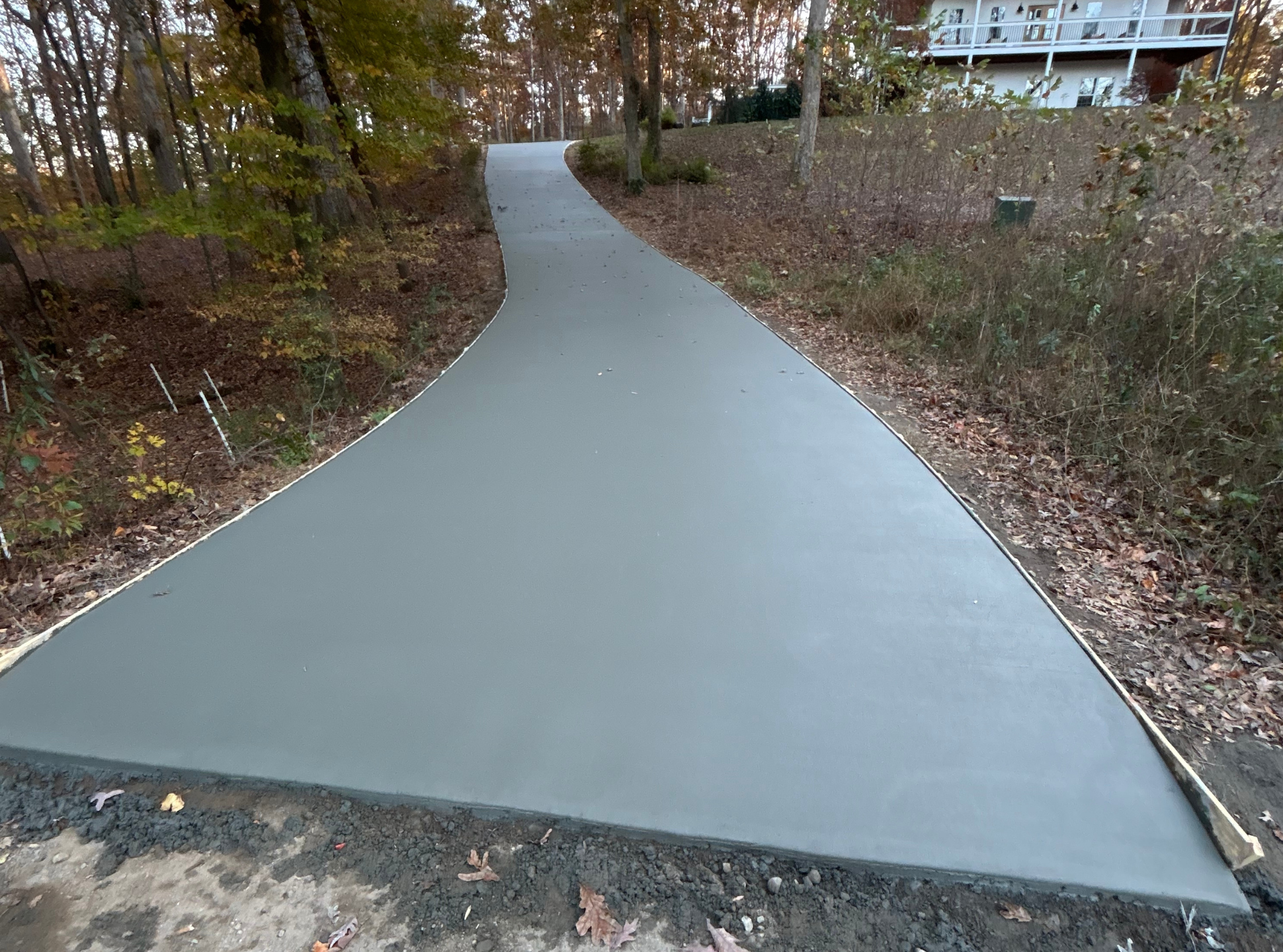 Professionally built concrete sidewalk