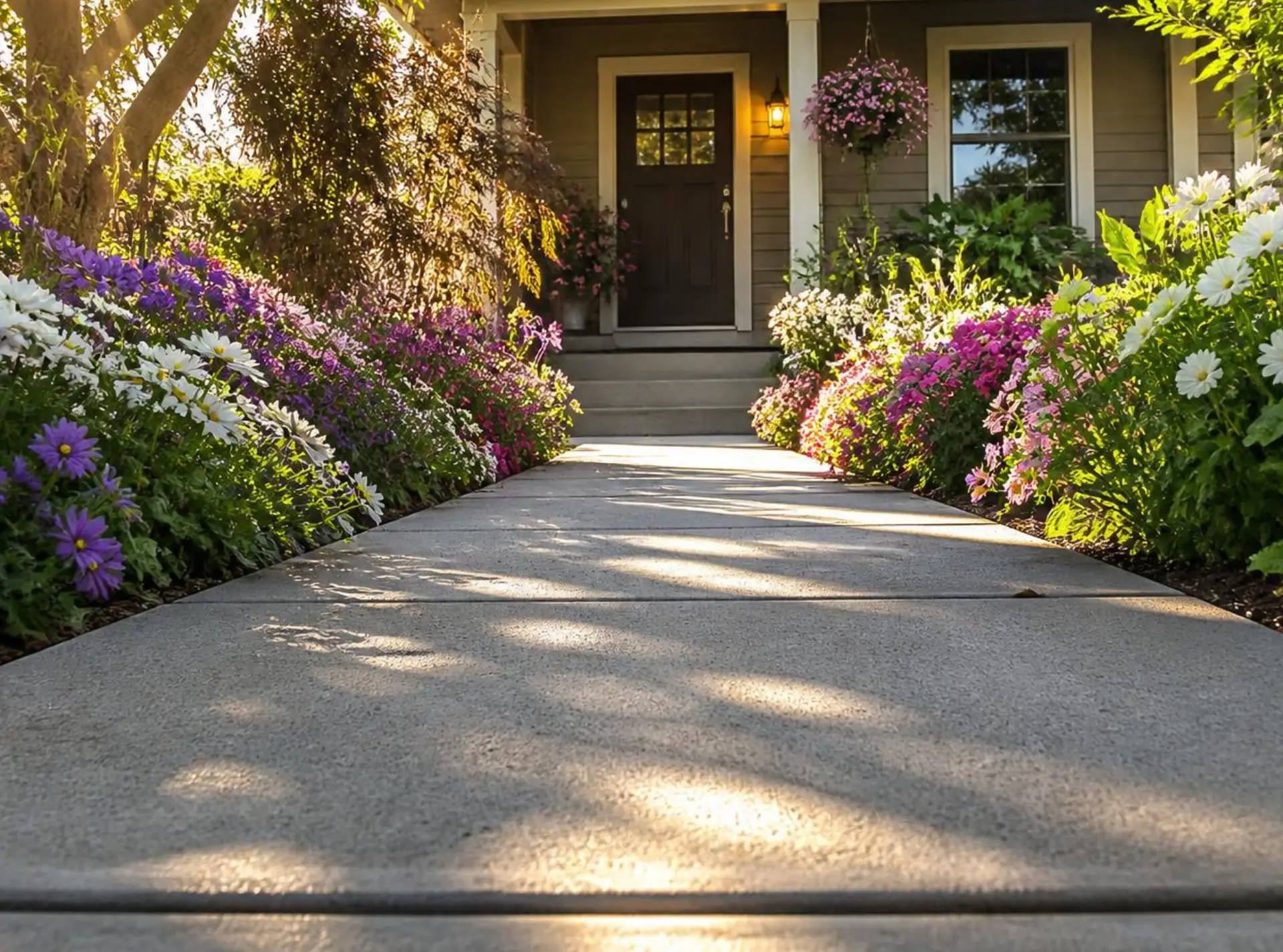 Concrete walkway enhancing the home environment, built by experts
