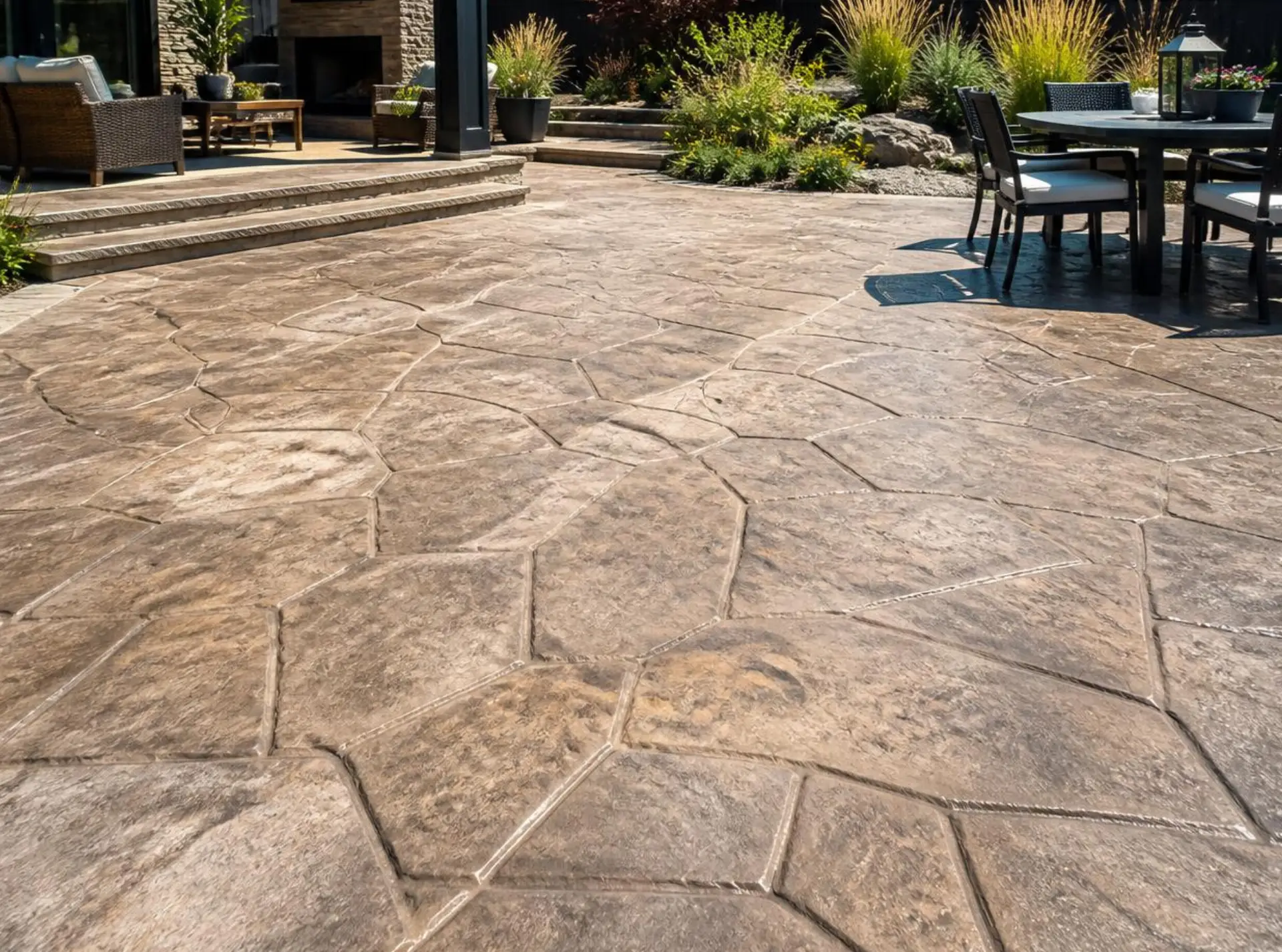 Professionally done Stamped concrete patio