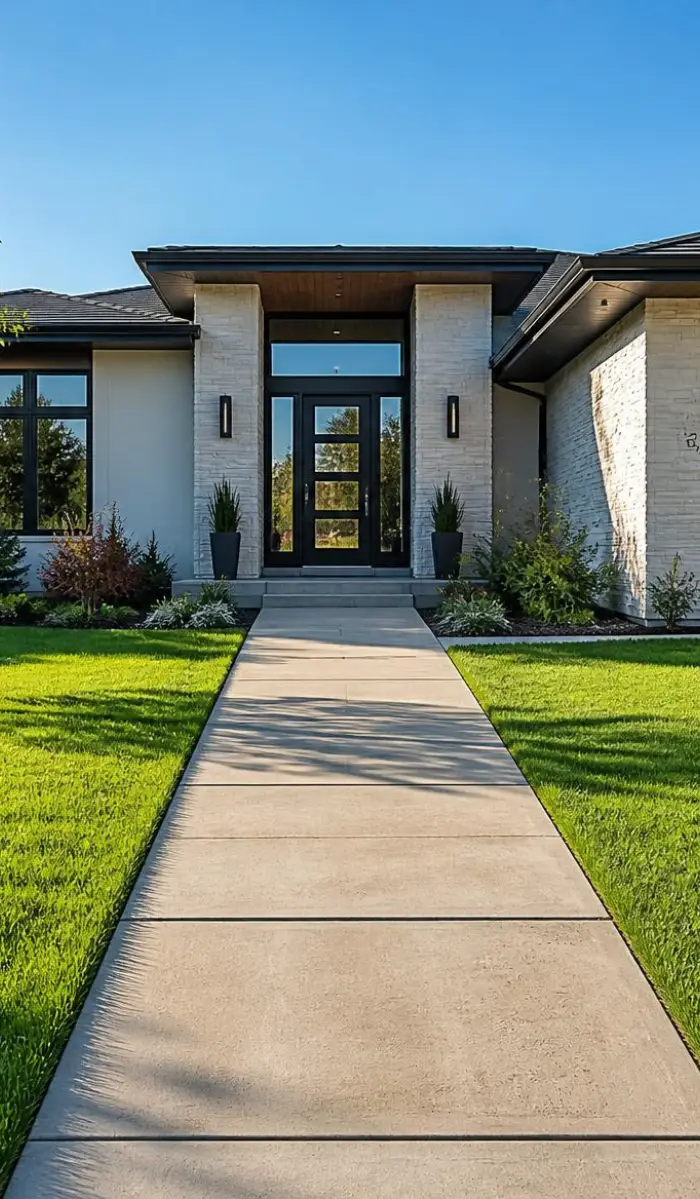 concrete walkway, built to enhance a property appearance