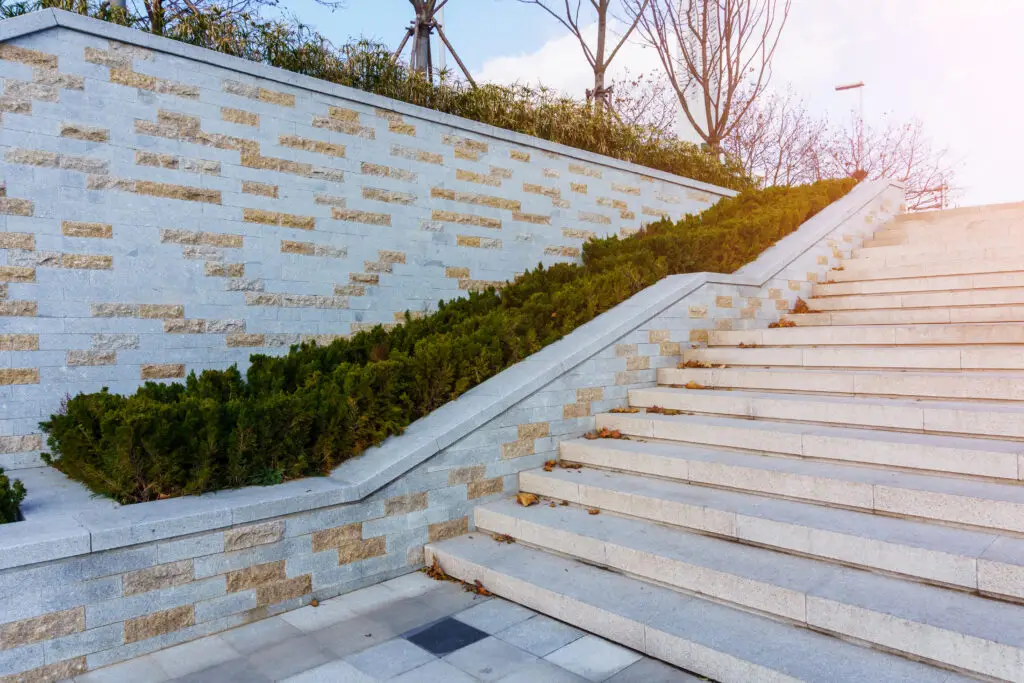 Retaining wall enhancing the property layout